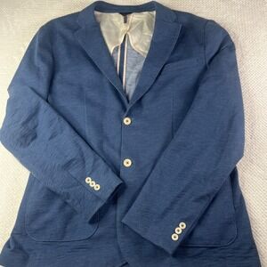 Goodman Brand Men's Blue Textured Sport Coat‎ Travel Blazer Jacket XXL